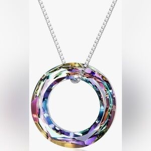 Purple Sterling Silver Circle Necklace